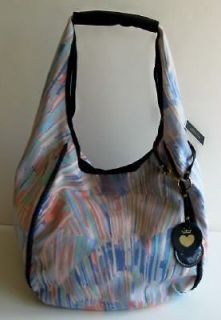 Juicy Couture Womens Multicolored Canvas Slouch Hobo Beach Bag 