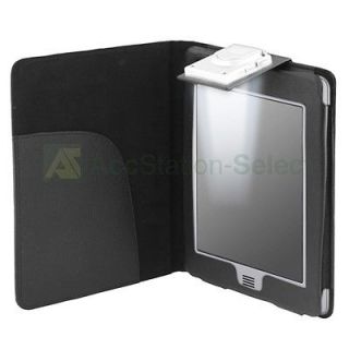 For  Kindle Touch Black Leather Case Cover With LED Light