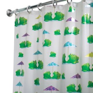 New InterDesign EVA Shower Clear Curtain Frogs Rust proof metal 