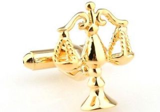 CUFFLINKS GOLD SCALES OF JUSTICE JUDGE ATTORNEY BAILIFF LAWYER COURT 