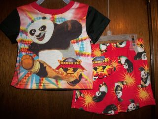 Boys Pajamas sz18mos DREAMWORKS Short Black & Red w/Kung Fu Panda NWT