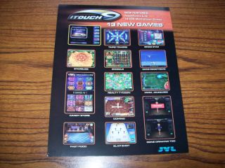 JVL ITOUCH COUNTERTOP VIDEO ARCADE GAME FLYER 2006