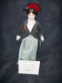 Franklin Heirloom Doll   Cecily of Virginia   15 tall GOOD 