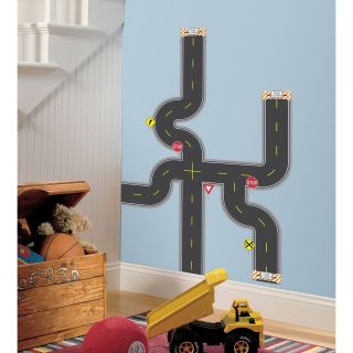 New BUILD A ROAD WALL DECALS Boys Bedroom Stickers Highway Decorations 