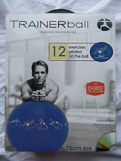 NEW IN BOX NIB BLUE TRAINERBALL EXERCISE BALL 75 CM ILLUSTRATED CORE 