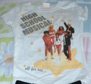 Girls High School Musical HSM White Glitter Shirt Clothes Tops 5 6