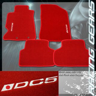 02 03 04 05 06 Acura RSX JDM Front+Rear ( 4pc ) Red Nonskid Floor Mats 