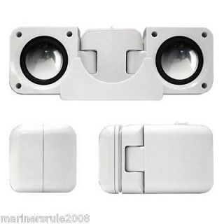 New Mini Foldable Amplified Double Speaker w IPod Cradle for Ipod  