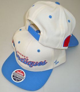 ZEPHYR NHL QUEBEC NORDIQUES HEADLINER CREAM/BLUE SNAPBACK HAT CAP NEW 