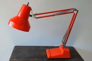 Vintage Retro LEDU Orange Task Drafting Articulating Lamp Mid Century 