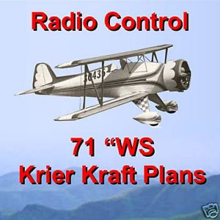 RADIO CONTROL KRIER KRAFT AIRPLANE 71 WS PLANS
