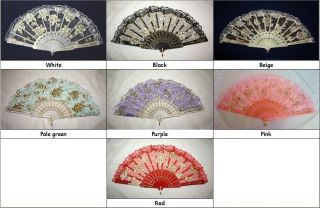 New Flower Lace Hand Held Fan Goth Lolita Accessory Ladys Liked