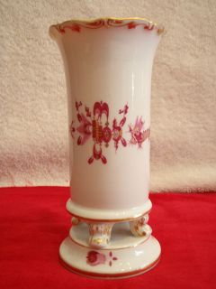 Antique Vintage MEISSEN Porcelain Red & Gold Pattern VASE Germany 