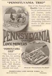 1920s antique PENNSYLVANIA GOLF COURSE Lawn Mower HORSE DRAWN 