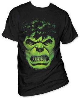 Hulk Angry Green Face Avengers Marvel Comics Licensed Tee Adult T 