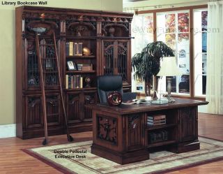 DARK RED WOOD METAL HOME OFFICE EXECUTIVE COMPUTER DESK ONLINE OFFICE 