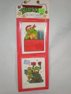   1989 Teenage Mutant Ninja Turtle Christmas Gift Tags Mirage Studios