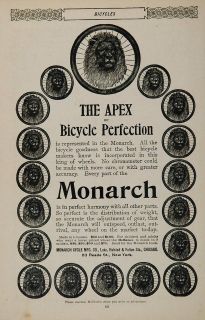 1896 Vintage Ad Monarch Bicycle Bike Lion Trademark   ORIGINAL 