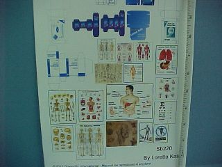 Medical Posters, Signs, Box Kits #SB220 Dollhouse Miniatures