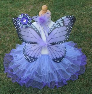 Monarch Butterfly Purple Set Birthday Outfit Dance Costume Halloween 