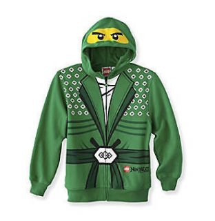 LEGO Green Ninja Ninjago Lloyd ZX Hooded Sweatshirt Zip Up Costume 