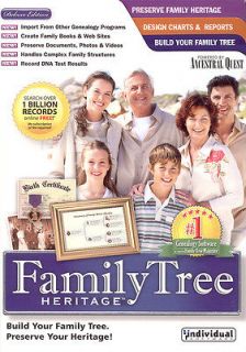 Family Tree Heritage Maker Version 7 Deluxe New Box for 2012 Win 7 