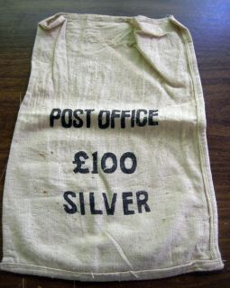 POST OFFICE £ 100 SILVER COIN BAG UK BRITAIN ENGLAND APPROX 9 x 13 