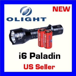 New Olight i6 Paladin XM L 420 Lumen LED Flashlight with two CR123A 