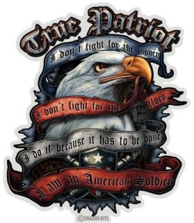 TRUE PATRIOT EAGLE REFLECTIVE DECAL CAR TRUCK MOTORCYCLE BOAT COMPUTER 