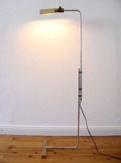    century CEDRIC HARTMAN floor lamp READING light BRASS/CHROM Signed