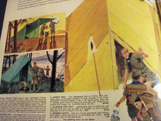 Vintage camping images of Boy Scout Voyageur Tent & Tarps in 1967 2 pg 