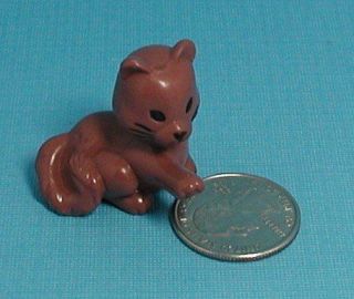 Vintage Littlest Pet Shop? Dollhouse Miniature Brown Fox? Dog? Cat?