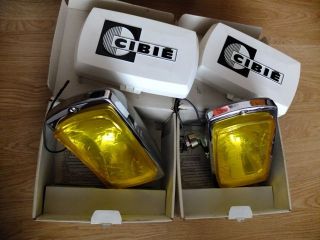 NOS Vintage Cibie 175 Cesar Yellow Lens Fog Lights Box FREE POST 4x4 