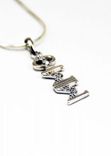 Phi Sigma Sigma sterling silver lavaliere pendant with lab created 