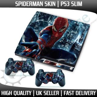 NEW Spiderman Playstation 3 Slim Skin Stickers + 2 Controller Skins