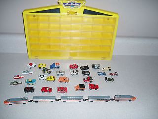 Micro Machines 32 pc lot with case train car truck indy boat police 