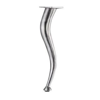 Curved Brushed Aluminum Coffee Table/Bench Leg Chrome/Metal Modern 