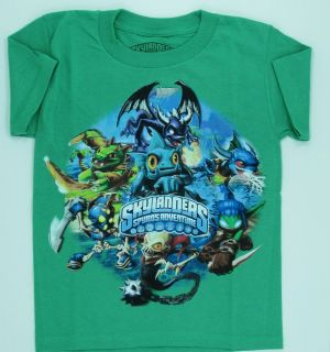 Skylanders Green Graphic T Shirt   Dark Spyro, Zap, Dino Rang