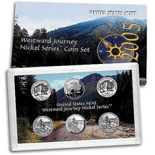 2005 S Westward Journey 6 Coin Nickel Set, Proof/Uncircul​ated, Mint 