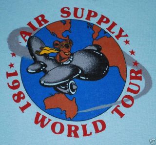 ORIGINAL VINTAGE AIR SUPPLY WORLD TOUR T  SHIRT 1981 S