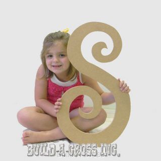 Unfinished Letters Curlz Paintable Large Letter Craft Wall Decor (S)