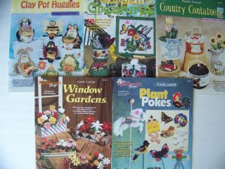   Huggers & Plant Pokes Lady Bugs Window Garden Plastic Canvas Books