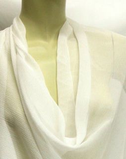 REAL Pure Silk Crinkle Chiffon Fabric Regal off White 2 yards
