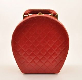 Chanel Red quilted Vanity Large Cosmetic case Bag S892