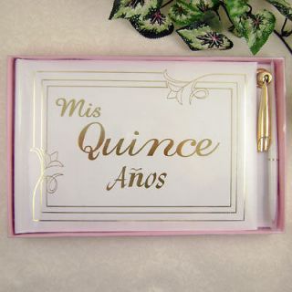 MIS QUINCE/ MIS 15 QUINCEANERA GUEST BOOK WITH PEN