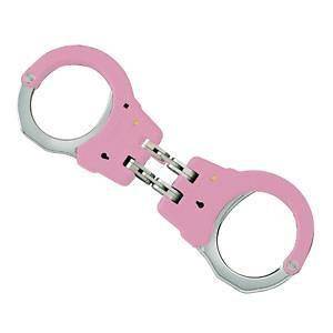   Heavy Duty PINK Hinged Identifier Handcuffs Hand Cuffs 56181 Steel