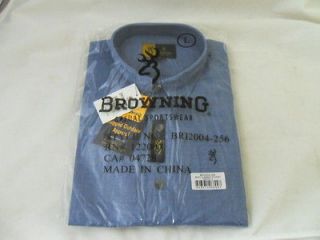 BROWNING MENS CHAMBRAY SHORT SLEEVE BUTTON UP CASUAL SHIRT   COLOR 