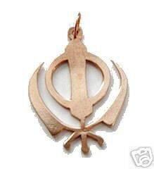 Rose Gold Plated Sikh Khanda Sword Pendant Charm SILVER