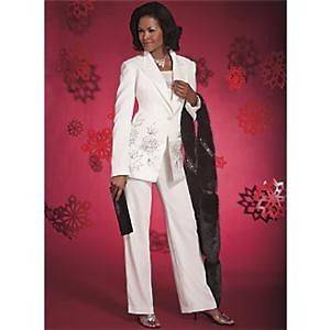   Ashro Salma Pant Suit Winter White Size 16 Formal Event Fall Winter