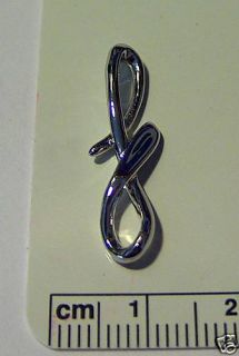 Sterling Silver Cursive Alphabet Letter Initial f Charm